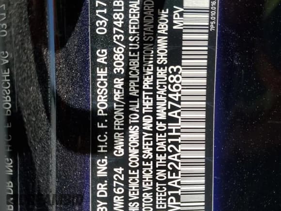 ✅ 2017 Porsche Cayenne S E-Hybrid • VIN: WP1AE2A21HLA74683 • Lot: 56571135. Listed on Copart with 93,152 mi. Free auction sales archive from the USA and detailed vehicle history report at DreamBid. Image 13.