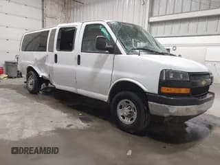 ✅ 2023 Chevrolet Express Passenger LS • VIN: 1GAZGNFP8P1119268 • Lot: 42041945. Listed on IAAI with 23,123 mi. Free auction sales archive from the USA and detailed vehicle history report at DreamBid. Image 1.