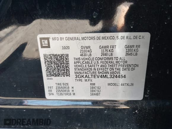 ✅ 2021 GMC Terrain SLE • VIN: 3GKALTEV4ML324454 • Lot: 43345528. Wystawiony na IAAI z przebiegiem 67 771 mil. Bezpłatny archiwum sprzedaży aukcyjnych z USA i szczegółowy raport historii pojazdu na DreamBid. Zdjęcie 9.