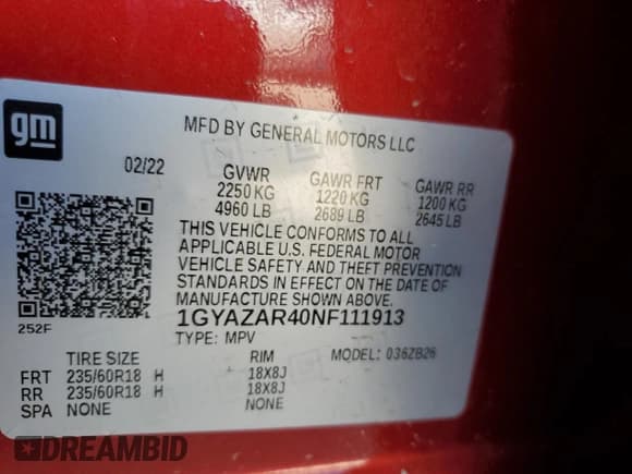 ✅ 2022 Cadillac XT4 FWD Luxury • VIN: 1GYAZAR40NF111913 • Lot: 71238294. Listed on Copart with 35,408 mi. Free auction sales archive from the USA and detailed vehicle history report at DreamBid. Image 13.