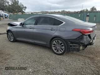 2015 Hyundai Genesis 3.8L z VIN KMHGN4JE7FU078192, wystawiony jako Copart lot #79182384 z przebiegiem 137 675 mil mil oraz Szkoda całkowita • Salvage title. Historia ofert i sprzedaży dostępna na DreamBid. Obrazek 2.