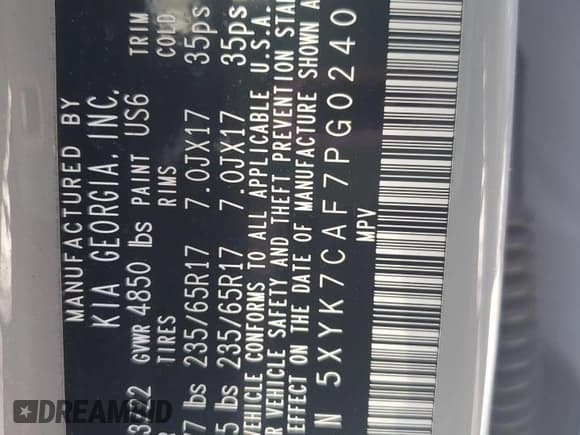 ✅ 2023 Kia Sportage X-Pro Prestige • VIN: 5XYK7CAF7PG024048 • Lot: 81496595. Listed on Copart with 78,865 mi. Free auction sales archive from the USA and detailed vehicle history report at DreamBid. Image 13.