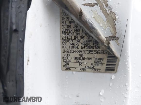 ✅ 2001 Nissan Frontier XE • VIN: 1N6DD26S81C355683 • Lot: 41793603. Listed on IAAI with 338,854 mi. Free auction sales archive from the USA and detailed vehicle history report at DreamBid. Image 9.