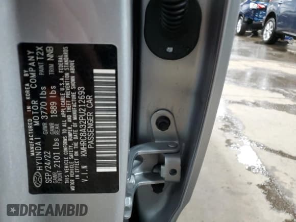 ✅ 2023 Hyundai Venue Limited • VIN: KMHRC8A32PU212693 • Lot: 43320385. Listed on Copart with 12,590 mi. Free auction sales archive from the USA and detailed vehicle history report at DreamBid. Image 13.