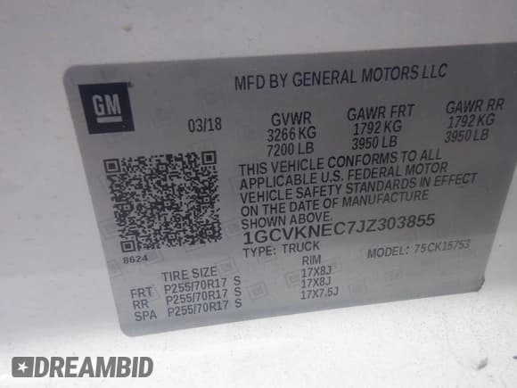 ✅ 2018 Chevrolet Silverado 1500 Work Truck • VIN: 1GCVKNEC7JZ303855 • Lot: 43077712. Wystawiony na IAAI z przebiegiem 186 242 mil. Bezpłatny archiwum sprzedaży aukcyjnych z USA i szczegółowy raport historii pojazdu na DreamBid. Zdjęcie 1.