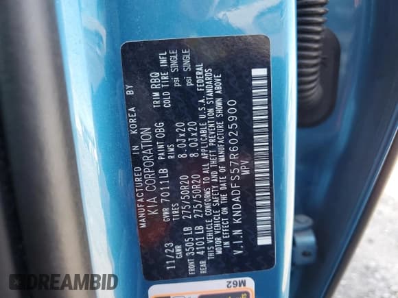 ✅ 2024 Kia EV9 Land • VIN: KNDADFS57R6025900 • Лот: 69438995. Опубликован ранее на Copart с пробегом 23 023 миль. Бесплатный доступ к архиву аукционных продаж из США и подробный отчёт об истории автомобиля на DreamBid. Изображение 13.