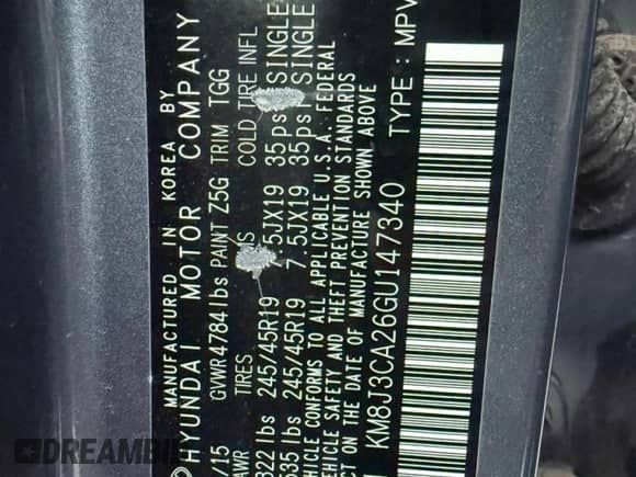 2016 Hyundai Tucson Sport with VIN KM8J3CA26GU147340, listed as a Copart auction lot 70403905 with 121,957 mi miles and Clean title. Bid and sale history available at DreamBid. Image 10.