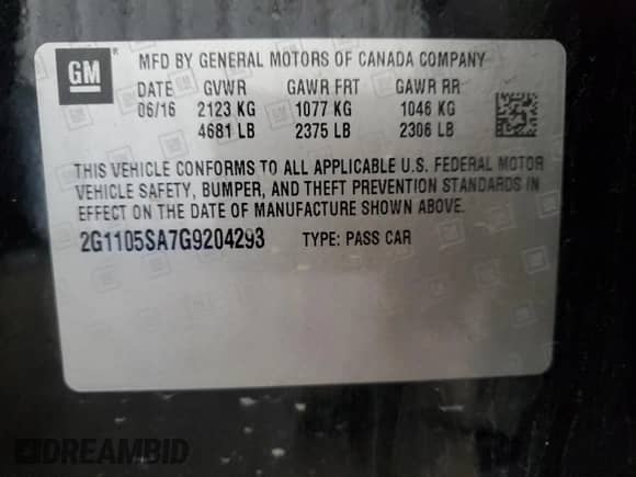 2016 Chevrolet Impala LT z VIN 2G1105SA7G9204293, wystawiony jako Copart lot #90229955 z przebiegiem 77 120 mil mil oraz Szkoda całkowita • Salvage title. Historia ofert i sprzedaży dostępna na DreamBid. Obrazek 13.