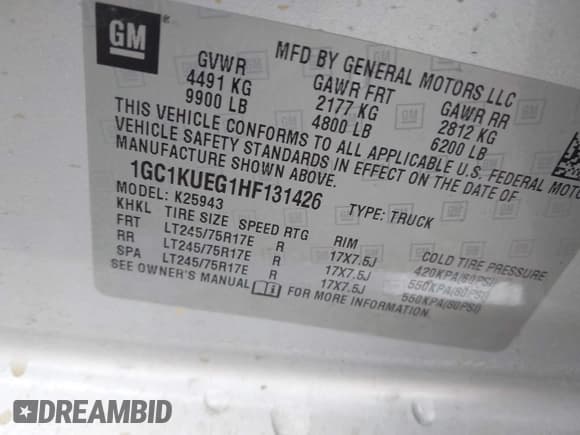 ✅ 2017 Chevrolet Silverado 2500HD Work Truck • VIN: 1GC1KUEG1HF131426 • Лот: 43729346. Опубликован ранее на IAAI с пробегом 197 492 миль. Бесплатный доступ к архиву аукционных продаж из США и подробный отчёт об истории автомобиля на DreamBid. Изображение 9.