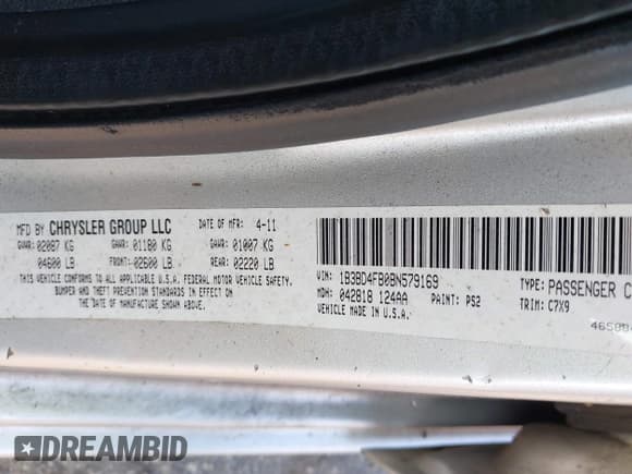 ✅ 2011 Dodge Avenger Express • VIN: 1B3BD4FB0BN579169 • Лот: 41497358. Опубликован ранее на IAAI с пробегом 181 062 миль. Бесплатный доступ к архиву аукционных продаж из США и подробный отчёт об истории автомобиля на DreamBid. Изображение 9.