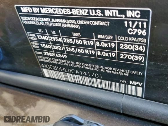 ✅ 2012 Mercedes-Benz R 350 • VIN: 4JGCB5HE0CA141701 • Lot: 95741435. Listed on Copart with 78,847 mi. Free auction sales archive from the USA and detailed vehicle history report at DreamBid. Image 14.