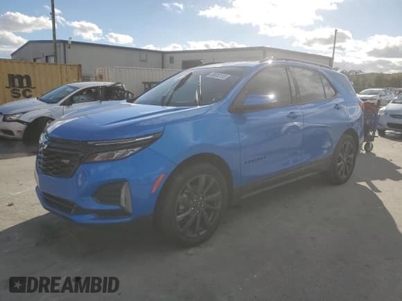 ✅ 2024 Chevrolet Equinox RS • VIN: 3GNAXMEG0RS118026 • Lot: 90600195. Listed on Copart with 18,612 mi. Free auction sales archive from the USA and detailed vehicle history report at DreamBid. Image 1.