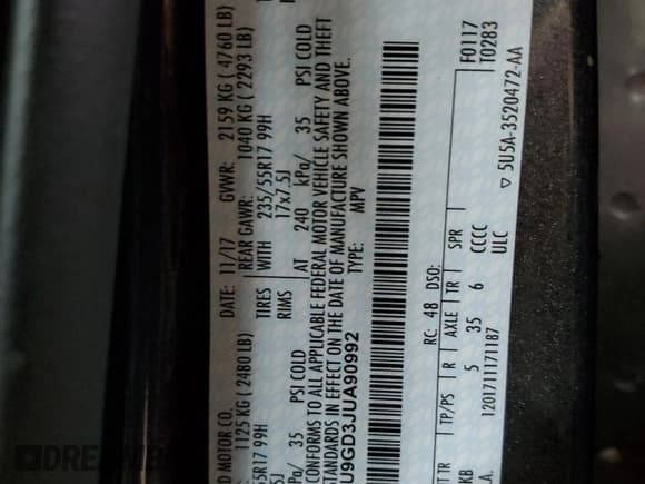 ✅ 2018 Ford Escape SE • VIN: 1FMCU9GD3JUA90992 • Lot: 57409845. Wystawiony na Copart z przebiegiem 112 658 mil. Bezpłatny archiwum sprzedaży aukcyjnych z USA i szczegółowy raport historii pojazdu na DreamBid. Zdjęcie 13.