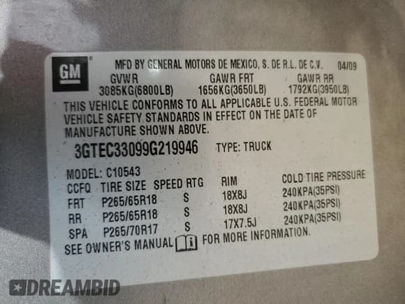 ✅ 2009 GMC Sierra 1500 SLT • VIN: 3GTEC33099G219946 • Лот: 65282435. Опубликован ранее на Copart с пробегом Не указан. Бесплатный доступ к архиву аукционных продаж из США и подробный отчёт об истории автомобиля на DreamBid. Изображение 12.