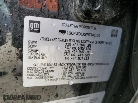 ✅ 2022 Chevrolet Silverado 1500 Custom • VIN: 1GCPWBEK8NZ141100 • Лот: 72066215. Опубликован ранее на Copart с пробегом 83 543 миль. Бесплатный доступ к архиву аукционных продаж из США и подробный отчёт об истории автомобиля на DreamBid. Изображение 12.