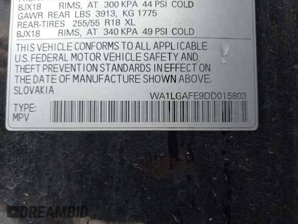 ✅ 2013 Audi Q7 Premium Plus • VIN: WA1LGAFE9DD015803 • Lot: 43032110. Listed on IAAI with 242,526 mi. Free auction sales archive from the USA and detailed vehicle history report at DreamBid. Image 9.