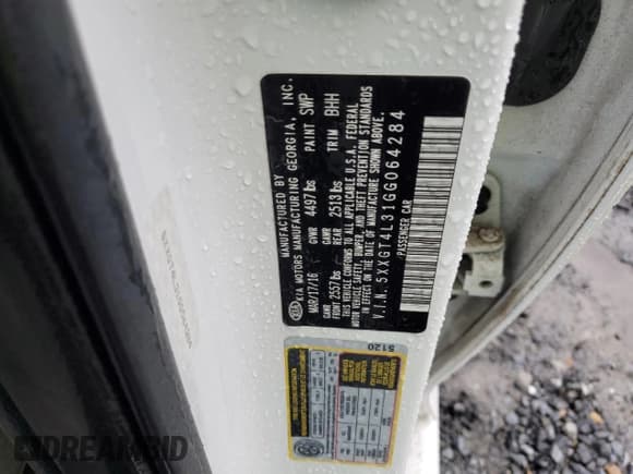 ✅ 2016 Kia Optima LX • VIN: 5XXGT4L31GG064284 • Lot: 89643695. Listed on Copart with 113,271 mi. Free auction sales archive from the USA and detailed vehicle history report at DreamBid. Image 12.