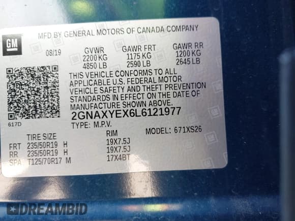 ✅ 2020 Chevrolet Equinox Premier • VIN: 2GNAXYEX6L6121977 • Лот: 43205165. Опубликован ранее на IAAI с пробегом 56 209 миль. Бесплатный доступ к архиву аукционных продаж из США и подробный отчёт об истории автомобиля на DreamBid. Изображение 9.