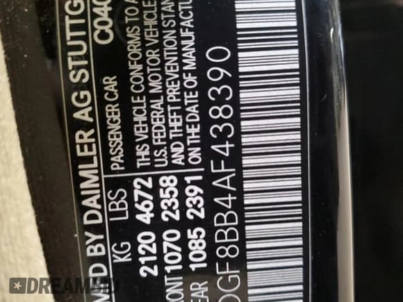 ✅ 2010 Mercedes-Benz C 300 Sport • VIN: WDDGF8BB4AF438390 • Лот: 85822475. Опубликован ранее на Copart с пробегом Не указан. Бесплатный доступ к архиву аукционных продаж из США и подробный отчёт об истории автомобиля на DreamBid. Изображение 13.