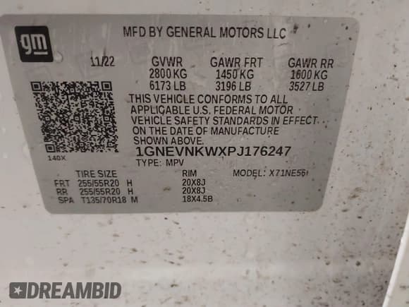 ✅ 2023 Chevrolet Traverse High Country • VIN: 1GNEVNKWXPJ176247 • Lot: 41515012. Wystawiony na IAAI z przebiegiem 69 663 mil. Bezpłatny archiwum sprzedaży aukcyjnych z USA i szczegółowy raport historii pojazdu na DreamBid. Zdjęcie 9.