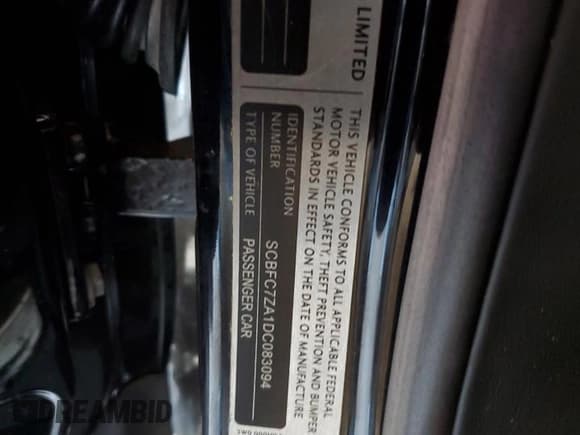 ✅ 2013 Bentley Continental GT • VIN: SCBFC7ZA1DC083094 • Lot: 67440365. Listed on Copart with Not provided. Free auction sales archive from the USA and detailed vehicle history report at DreamBid. Image 12.