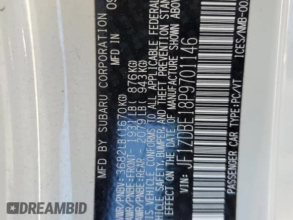 ✅ 2023 Subaru BRZ Limited • VIN: JF1ZDBE18P9701146 • Lot: 70717124. Listed on Copart with 39,359 mi. Free auction sales archive from the USA and detailed vehicle history report at DreamBid. Image 14.