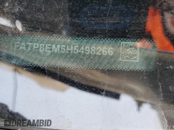 ✅ 2017 Ford Mustang V6 • VIN: 1FATP8EM5H5498266 • Lot: 59552375. Listed on Copart with 39,069 mi. Free auction sales archive from the USA and detailed vehicle history report at DreamBid. Image 12.