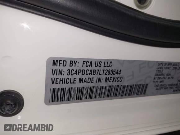 ✅ 2020 Dodge Journey SE Value • VIN: 3C4PDCAB7LT280544 • Лот: 43484148. Опубликован ранее на IAAI с пробегом 90 179 миль. Бесплатный доступ к архиву аукционных продаж из США и подробный отчёт об истории автомобиля на DreamBid. Изображение 9.