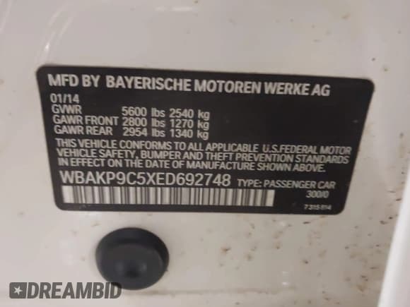 ✅ 2014 BMW 5 Series 550i xDrive • VIN: WBAKP9C5XED692748 • Лот: 41498393. Опубликован ранее на IAAI с пробегом 69 542 миль. Бесплатный доступ к архиву аукционных продаж из США и подробный отчёт об истории автомобиля на DreamBid. Изображение 9.