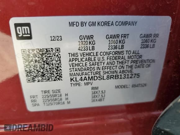 ✅ 2024 Buick Encore GX Sport Touring • VIN: KL4AMDSL8RB131275 • Лот: 52916765. Опубликован ранее на Copart с пробегом 19 006 миль. Бесплатный доступ к архиву аукционных продаж из США и подробный отчёт об истории автомобиля на DreamBid. Изображение 15.