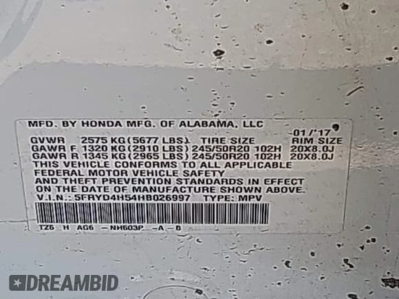 ✅ 2017 Acura MDX Technology • VIN: 5FRYD4H54HB026997 • Лот: 42551682. Опубликован ранее на IAAI с пробегом 119 762 миль. Бесплатный доступ к архиву аукционных продаж из США и подробный отчёт об истории автомобиля на DreamBid. Изображение 9.