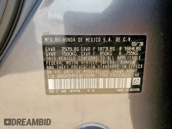 ✅ 2020 Honda Fit Sport • VIN: 3HGGK5H65LM715048 • Lot: 70997125. Listed on Copart with 11,329 mi. Free auction sales archive from the USA and detailed vehicle history report at DreamBid. Image 12.