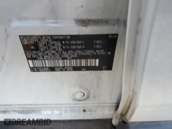 ✅ 2016 Toyota RAV4 Limited • VIN: JTMDJREV8GD023035 • Lot: 82867524. Listed on Copart with Not provided. Free auction sales archive from the USA and detailed vehicle history report at DreamBid. Image 13.