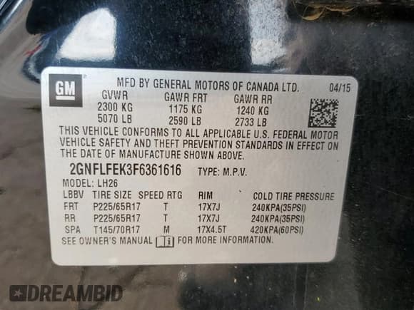 ✅ 2015 Chevrolet Equinox LT • VIN: 2GNFLFEK3F6361616 • Лот: 71623655. Опубликован ранее на Copart с пробегом 146 101 миль. Бесплатный доступ к архиву аукционных продаж из США и подробный отчёт об истории автомобиля на DreamBid. Изображение 14.