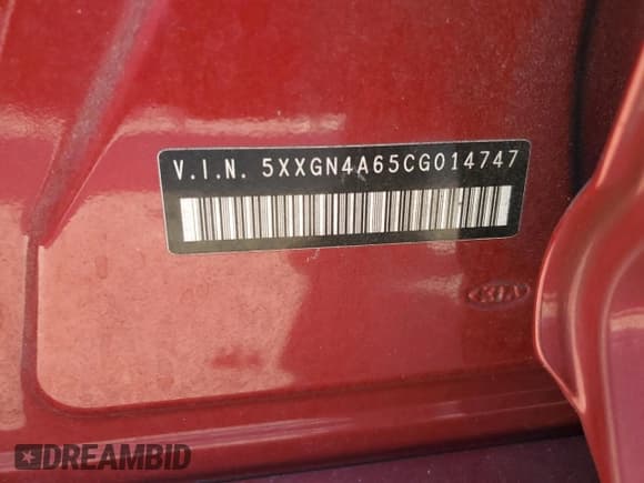 ✅ 2012 Kia Optima EX • VIN: 5XXGN4A65CG014747 • Lot: 62547495. Listed on Copart with 155,887 mi. Free auction sales archive from the USA and detailed vehicle history report at DreamBid. Image 12.