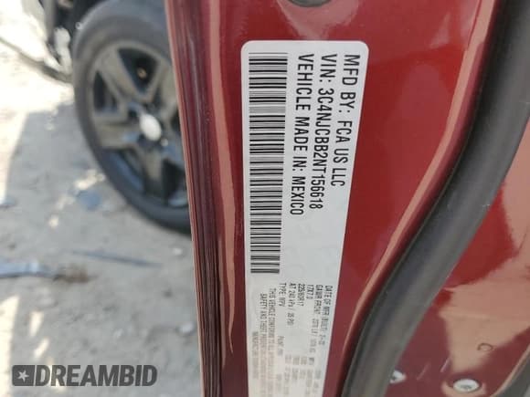 ✅ 2022 Jeep Compass Latitude • VIN: 3C4NJCBB2NT156618 • Lot: 87395335. Listed on Copart with 33,794 mi. Free auction sales archive from the USA and detailed vehicle history report at DreamBid. Image 12.