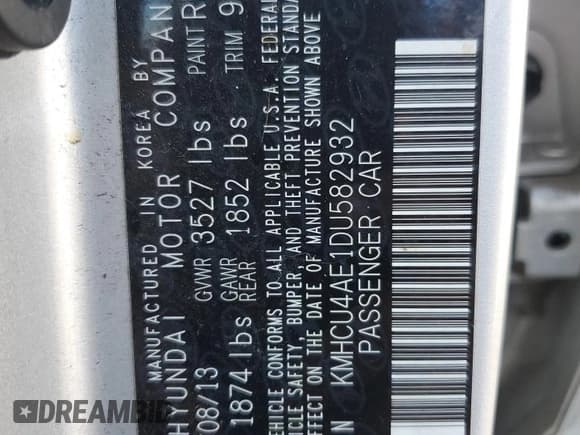 ✅ 2013 Hyundai Accent GLS • VIN: KMHCU4AE1DU582932 • Лот: 91069255. Опубликован ранее на Copart с пробегом 217 095 миль. Бесплатный доступ к архиву аукционных продаж из США и подробный отчёт об истории автомобиля на DreamBid. Изображение 12.