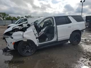2021 Chevrolet Tahoe Commercial z VIN 1GNSKLED3MR468961, wystawiony jako Copart lot #52486852 z przebiegiem Nie podano mil oraz Szkoda całkowita • Salvage title. Historia ofert i sprzedaży dostępna na DreamBid. Obrazek 1.