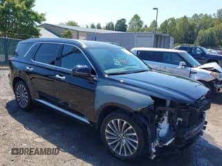 ✅ 2024 Hyundai Palisade Calligraphy • VIN: KM8R74GE9RU681658 • Лот: 43103775. Опубликован ранее на IAAI с пробегом 44 628 миль. Бесплатный доступ к архиву аукционных продаж из США и подробный отчёт об истории автомобиля на DreamBid. Изображение 1.