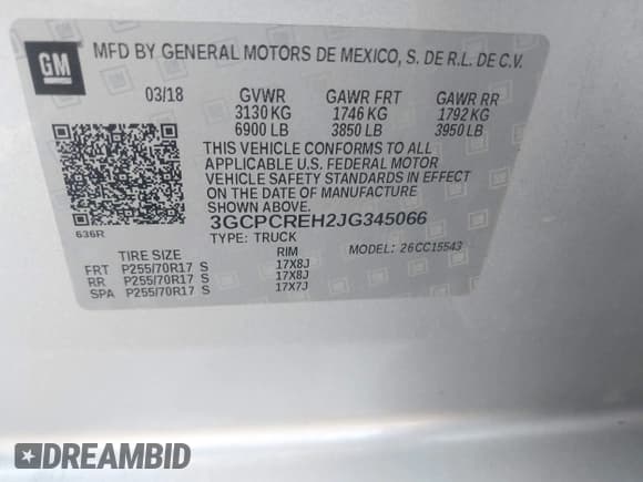 ✅ 2018 Chevrolet Silverado 1500 LT • VIN: 3GCPCREH2JG345066 • Лот: 42843232. Опубликован ранее на IAAI с пробегом 97 138 миль. Бесплатный доступ к архиву аукционных продаж из США и подробный отчёт об истории автомобиля на DreamBid. Изображение 9.