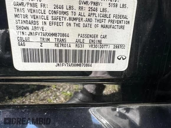 ✅ 2017 Infiniti Q50 Red Sport 400 • VIN: JN1FV7ARXHM870864 • Лот: 60896265. Опубликован ранее на Copart с пробегом 59 899 миль. Бесплатный доступ к архиву аукционных продаж из США и подробный отчёт об истории автомобиля на DreamBid. Изображение 10.