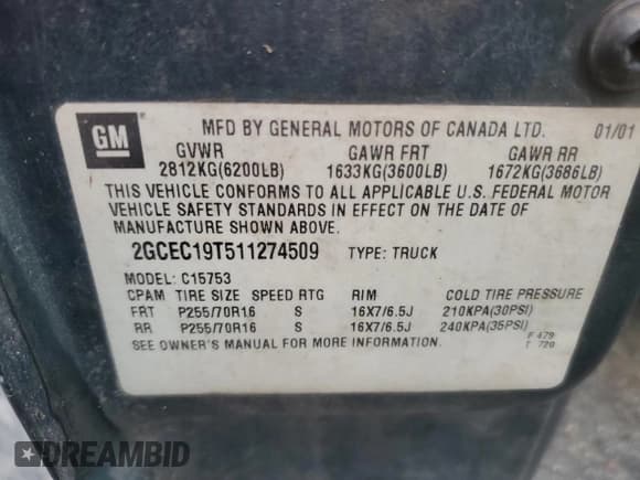 ✅ 2001 Chevrolet Silverado 1500 LS • VIN: 2GCEC19T511274509 • Лот: 78891194. Опубликован ранее на Copart с пробегом 329 785 миль. Бесплатный доступ к архиву аукционных продаж из США и подробный отчёт об истории автомобиля на DreamBid. Изображение 12.