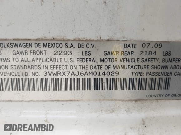 ✅ 2010 Volkswagen Jetta Limited Edition • VIN: 3VWRX7AJ6AM014029 • Lot: 42341171. Listed on IAAI with 225,177 mi. Free auction sales archive from the USA and detailed vehicle history report at DreamBid. Image 9.