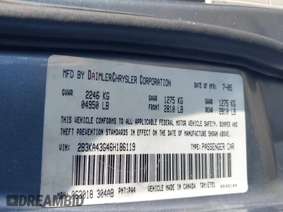 ✅ 2006 Dodge Charger • VIN: 2B3KA43G46H186119 • Лот: 43479641. Опубликован ранее на IAAI с пробегом 214 316 миль. Бесплатный доступ к архиву аукционных продаж из США и подробный отчёт об истории автомобиля на DreamBid. Изображение 9.