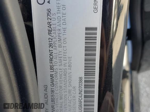 ✅ 2018 Audi A6 Premium Plus • VIN: WAUG8AFC4JN070388 • Лот: 85579905. Опубликован ранее на Copart с пробегом 28 021 миль. Бесплатный доступ к архиву аукционных продаж из США и подробный отчёт об истории автомобиля на DreamBid. Изображение 13.