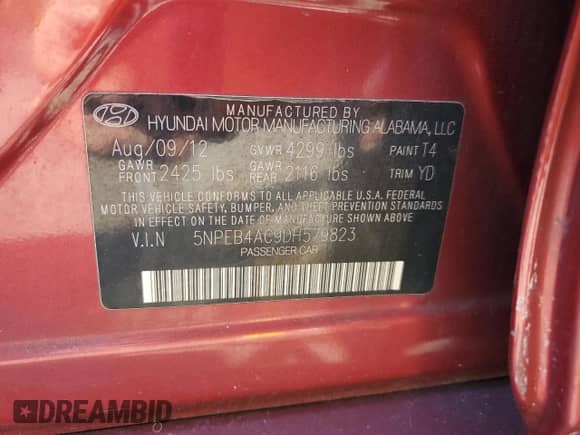 2013 Hyundai Sonata GLS with VIN 5NPEB4AC9DH579823, listed as a Copart auction lot 80752275 with 136,792 mi miles and Salvage title. Bid and sale history available at DreamBid. Image 13.