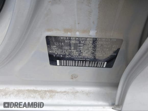 ✅ 2019 Hyundai Accent SE • VIN: 3KPC24A38KE069830 • Лот: 42057953. Опубликован ранее на IAAI с пробегом 57 240 миль. Бесплатный доступ к архиву аукционных продаж из США и подробный отчёт об истории автомобиля на DreamBid. Изображение 9.