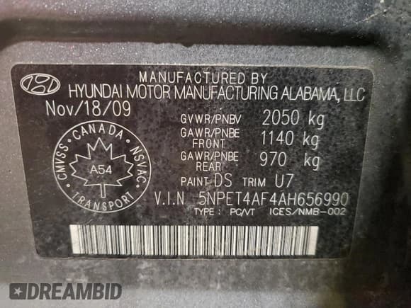 ✅ 2010 Hyundai Sonata GLS • VIN: 5NPET4AF4AH656990 • Лот: 82671764. Опубликован ранее на Copart с пробегом 204 144 миль. Бесплатный доступ к архиву аукционных продаж из США и подробный отчёт об истории автомобиля на DreamBid. Изображение 12.