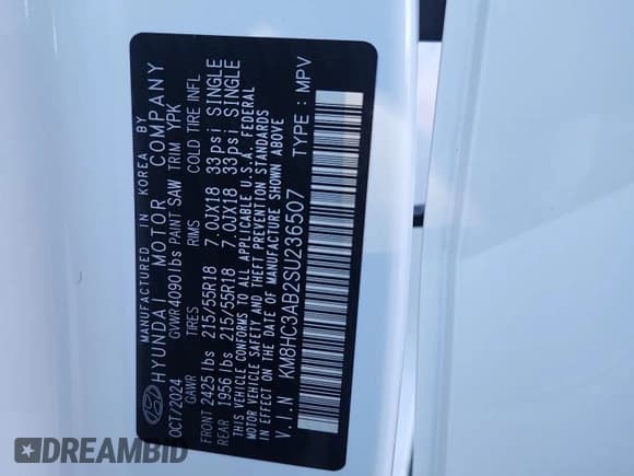 ✅ 2025 Hyundai Kona SEL Convenience • VIN: KM8HC3AB2SU236507 • Лот: 90342805. Опубликован ранее на Copart с пробегом 896 миль. Бесплатный доступ к архиву аукционных продаж из США и подробный отчёт об истории автомобиля на DreamBid. Изображение 13.