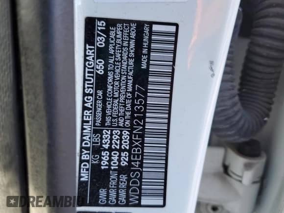 2015 Mercedes-Benz CLA 250 z VIN WDDSJ4EBXFN213577, wystawiony jako Copart lot #90668835 z przebiegiem Nie podano mil oraz Czysty tytuł • Clean title. Historia ofert i sprzedaży dostępna na DreamBid. Obrazek 12.